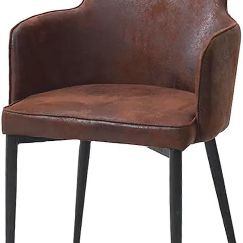 BOXED PAIR OF BROWN DINING CHAIRS