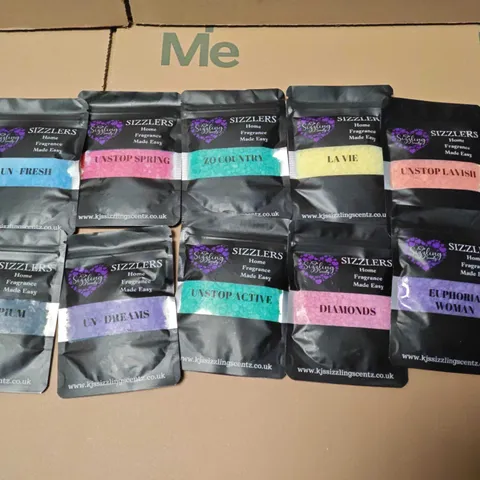 LOT OF 10 ASSORTED PACKS OF SIZZLERS WAX MELTS