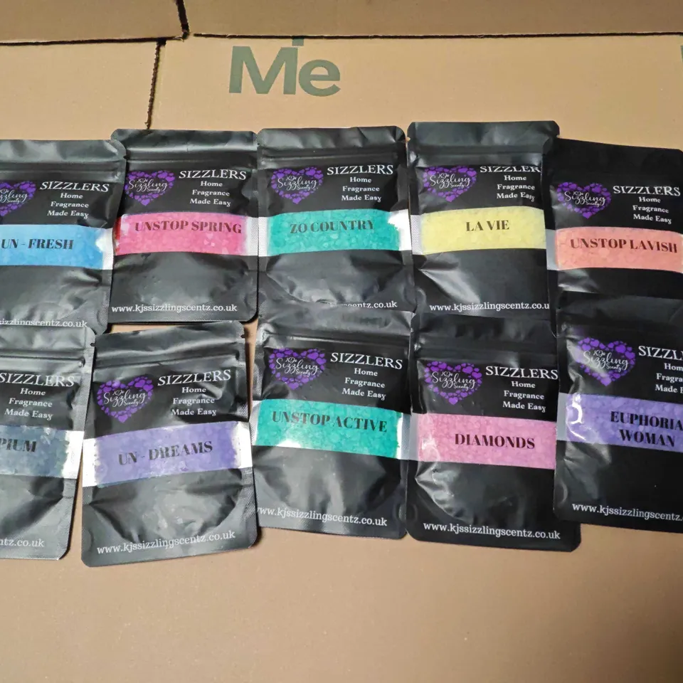 LOT OF 10 ASSORTED PACKS OF SIZZLERS WAX MELTS