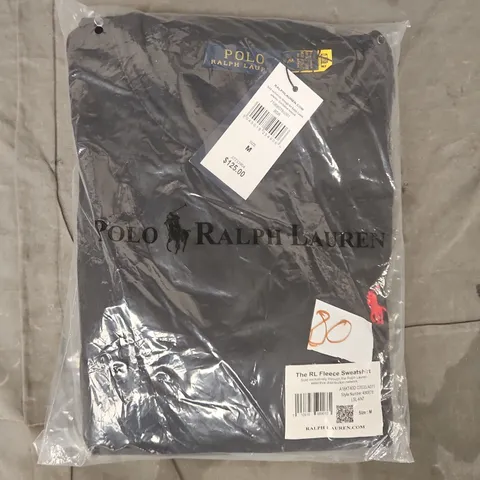 BAGGED POLO RALPH LAUREN FLEECE SWEATSHIRT IN BLACK SIZE MEDIUM