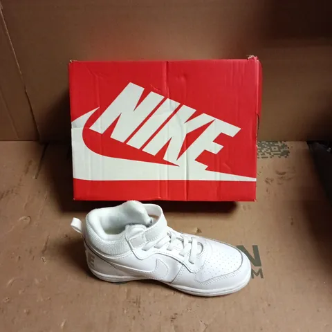 NIKE KIDS WHITE VELCRO HIGH-TOP SNEAKERS - UK SIZE 12 CHILDS 