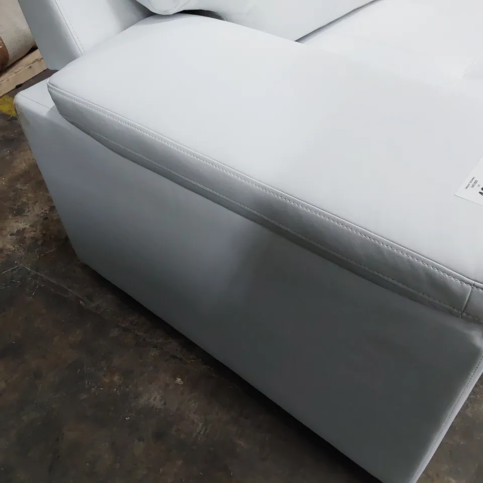DESIGNER TWO SEATER SOFA WHITE LEATHER 