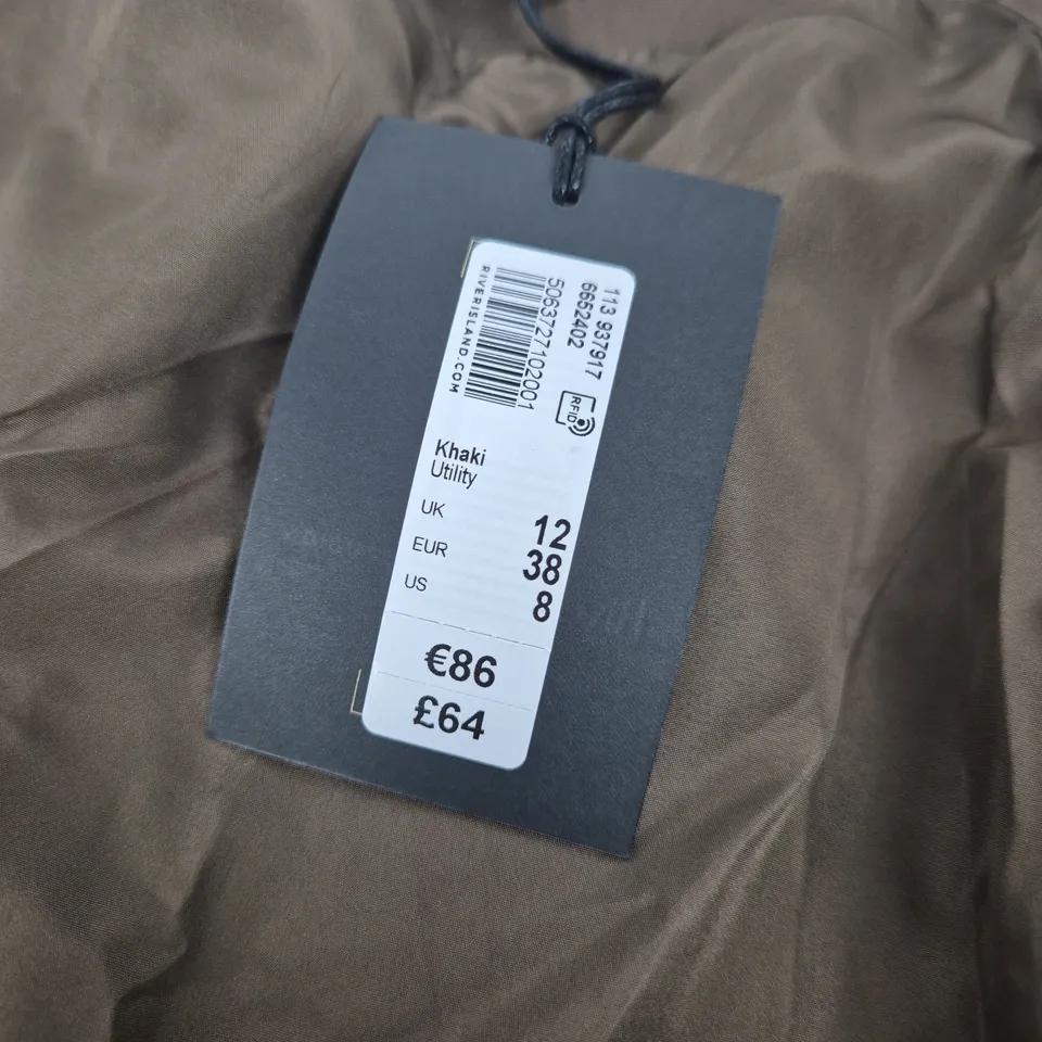 RIVER ISLAND STUDIOS KHAKI UTILITY JACKET – UK 12 (US 8, EUR 38) WOMEN'S