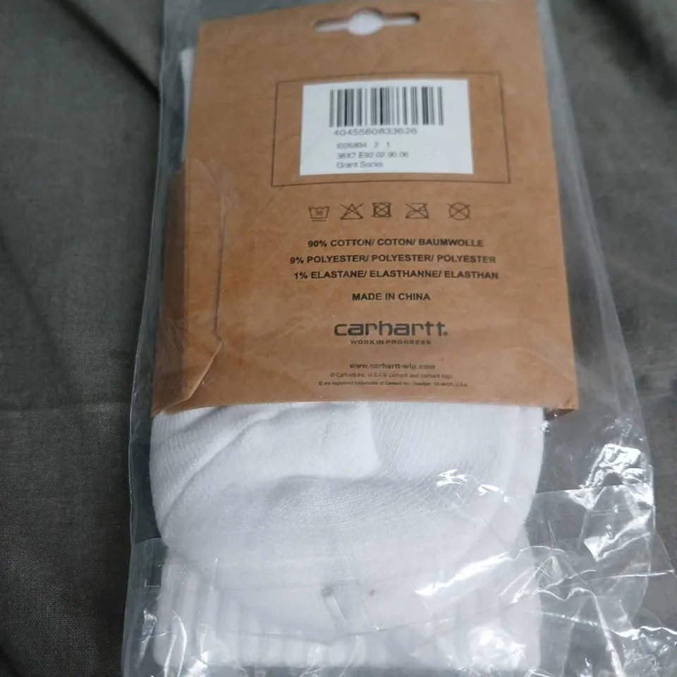 CARHARTT WHITE COTTON SOCKS – 1 PAIR (EU 39-46 / UK 6-11)