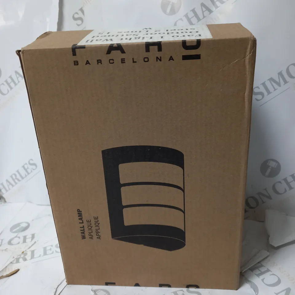 FARO 1 LIGHT WALL OUTDOOR SATINED STEEL 2 LINE LIGHT