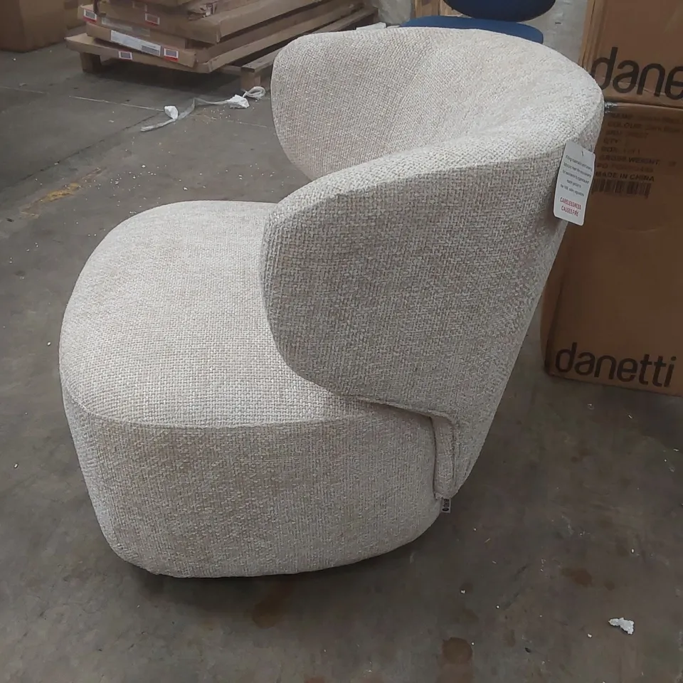 DANETTI LANDON NATURAL FABRIC SWIVEL ACCENT CHAIR