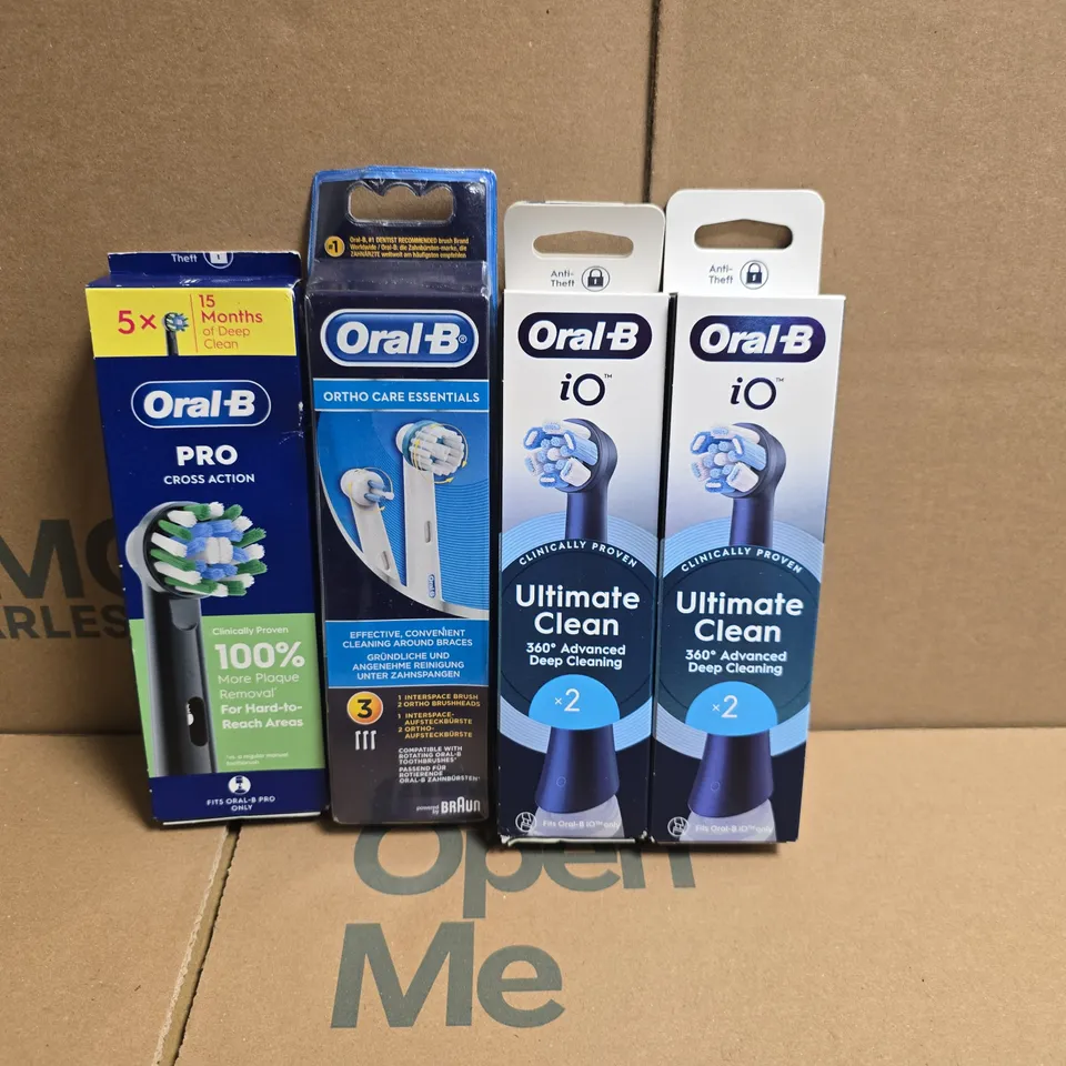LOT OF 4 ASSORTED ORAL-B ELECTRIC TOOTHBRUSH REPLACEMENT HEADS