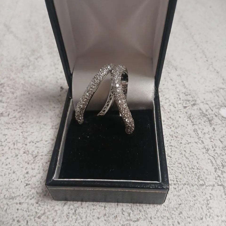 PAUL COSTELLO FOR DIAMONIQUE WAVE CHAIN LINK EARRINGS