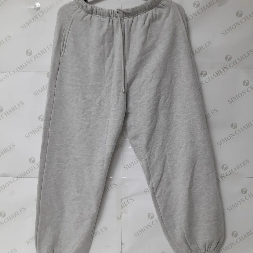 OYSHO CUFFED FLEECE LINED JOGGERS IN LIGHT GREY SIZE M
