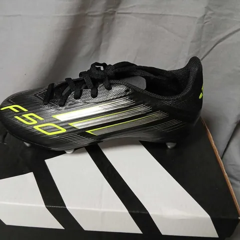 ADIDAS F50 LEAGUE SG J FOOTBALL BOOTS β BLACK/NEON YELLOW, UK 2 1/2