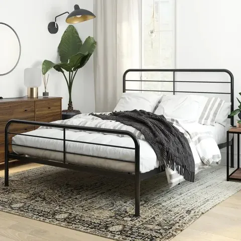 BOXED DOREL MILLIE METAL BED BLACK, KING SIZE (1 BOX)
