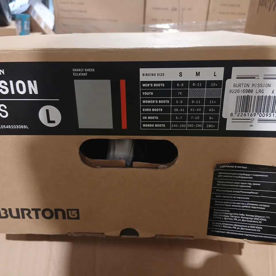 BURTON MISSION SNOWBOARD BINDINGS – MEN’S LARGE (2017) – BOXED