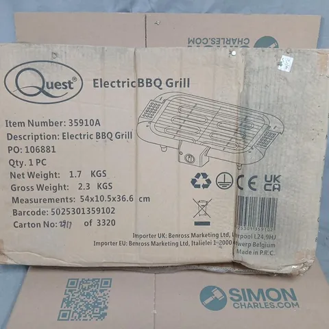 QUEST ELECTRIC BBQ GRILL – BOXED