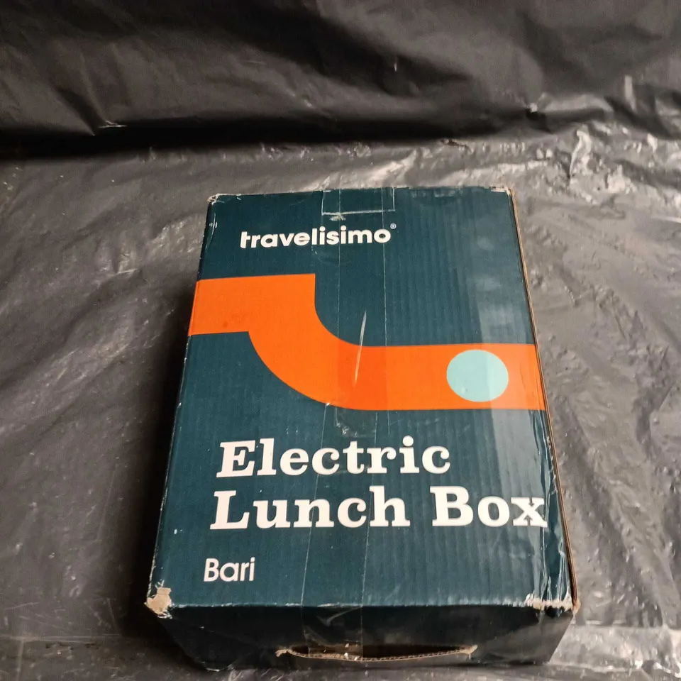 BOX OF APPROXIMATELY 10 ASSORTED ELECTRICAL ITEMS INCLUDING ELECTRIC LUNCH BOX , AUTOMATIC CURLING IRON AND DRINK FROTHER 