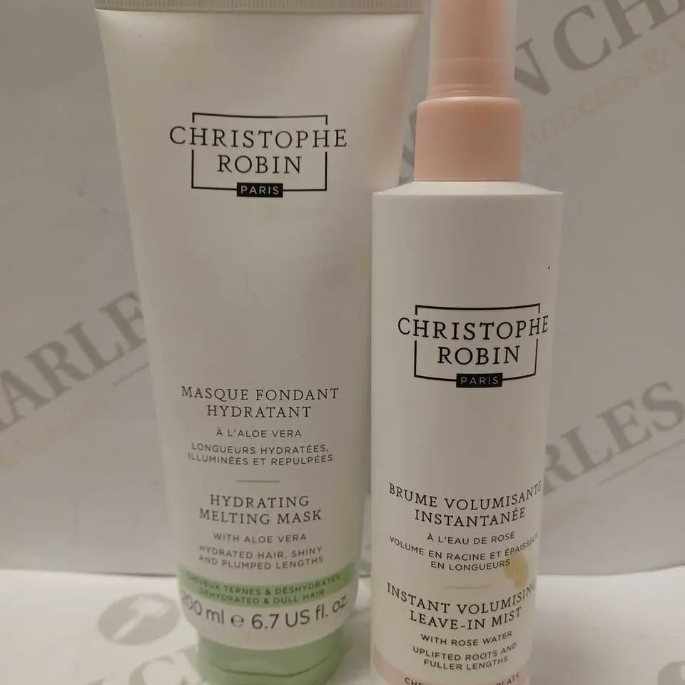 LOT OF 2 CHRISTOPHE ROBIN PRODUCTS TO INCLUDE INSTANT VOLUME MIST & HYDRATING MELTING MASK 