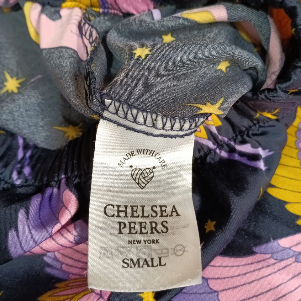 CHELSEA PEERS NEW YORK WOMEN'S PYJAMA BOTTOMS – NAVY FLAMINGO & STAR PRINT, SMALL