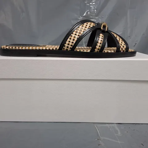 BOXED PAIR OF ZIMMERMANN OPEN TOE FLAT SANDALS SIZE EU 40