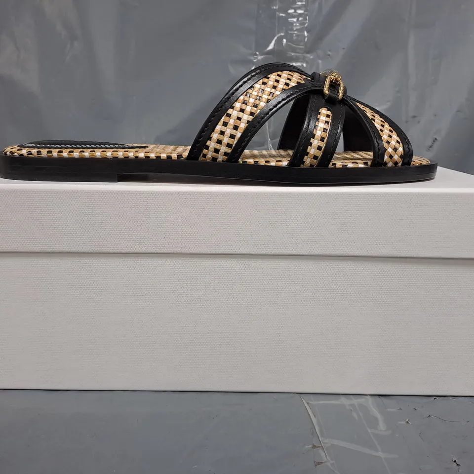 BOXED PAIR OF ZIMMERMANN OPEN TOE FLAT SANDALS SIZE EU 40