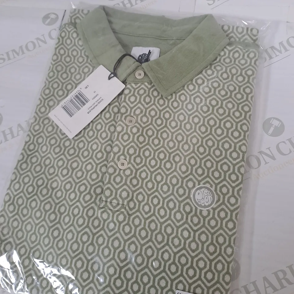 BAGGED PRETTY GREEN SHINING GEO POLO SIZE M