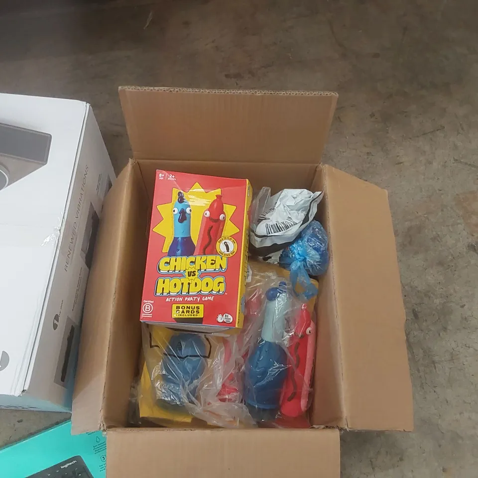 PALLET CONTAINING A VERY LARGE QUANTITY OF ASSORTED ITEMS INCLUDING: TURNTABLE HI-FI SYSTEM WITH SPEAKERS, TURNTABLE SYSTEM, LOGITECH KEYBOARD, PARTY GAMES ECT