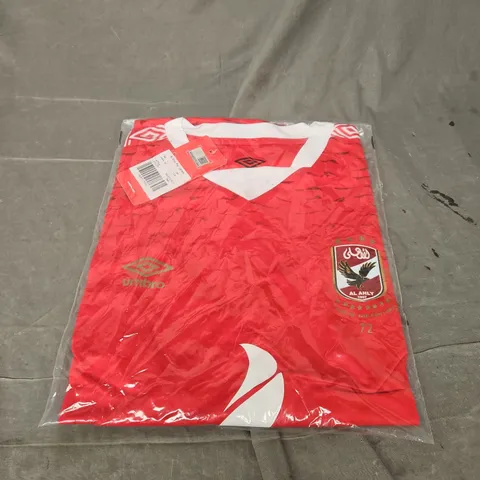 BAGGED UMBRO AL AHLY FAN JERSEY IN RED SIZE L