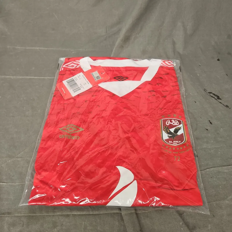 BAGGED UMBRO AL AHLY FAN JERSEY IN RED SIZE L