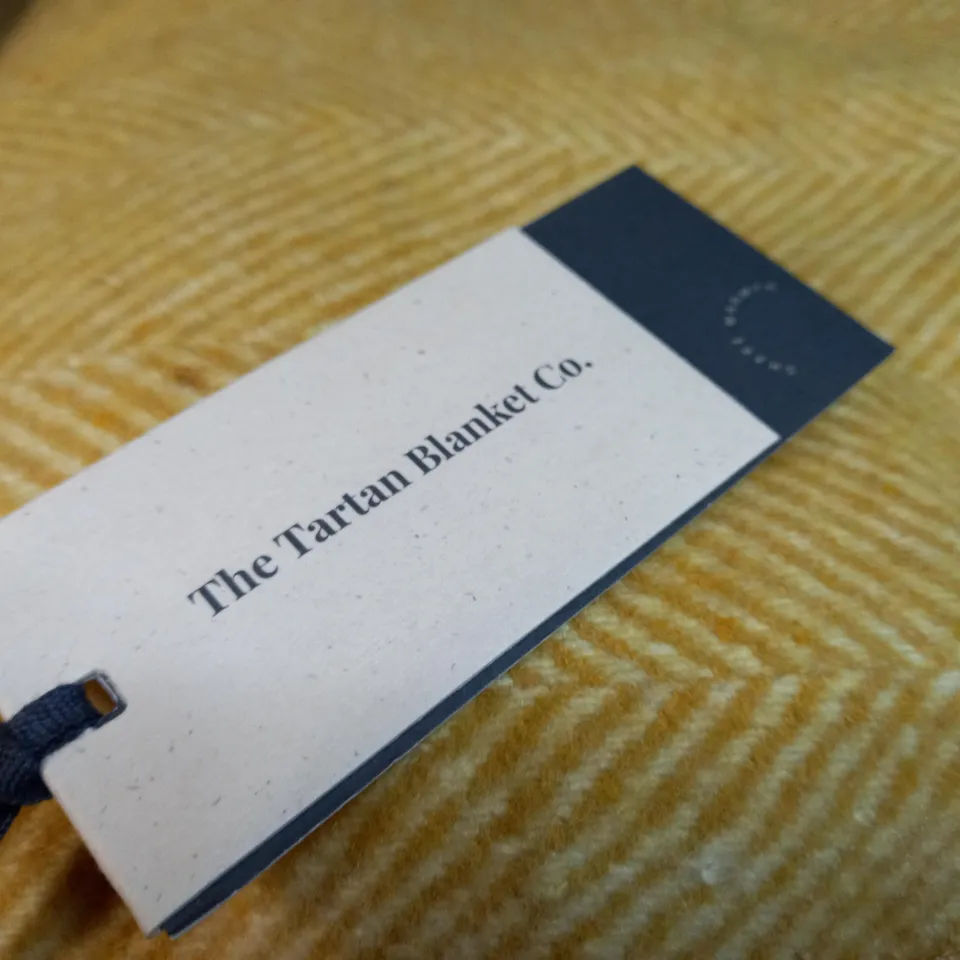 THE TARTAN BLANKET CO. MUSTART HARRINGBONE WOOL BLANKET 