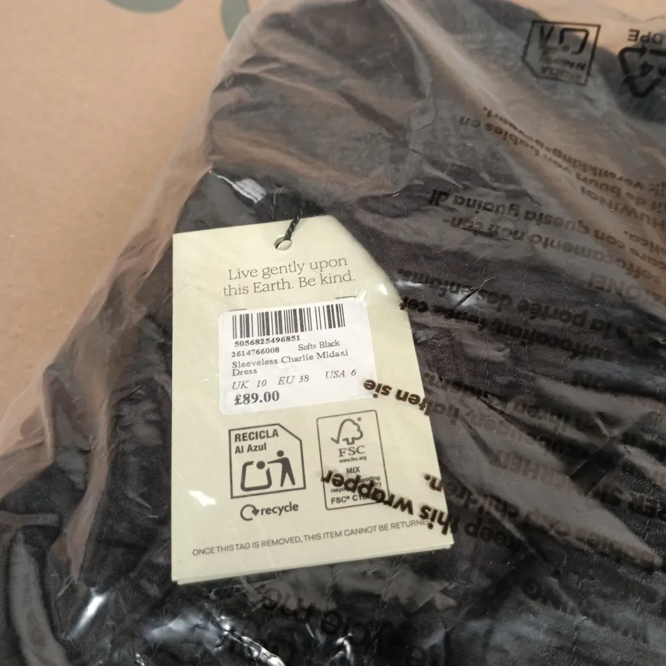 NOBODYS CHILD SLEEVELESS CHARLIE MIDAXI BLACK DRESS UK 10 TAGGED