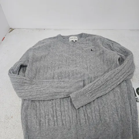 JACK WILLS GREY CABLE-KNIT SWEATER β UK XXL