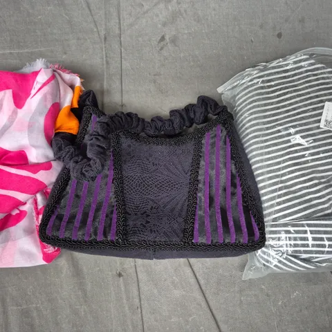 BOX OF APPROXIMATELY 25 ASSORTED CLOTHING AND FASHION PRODUCTS IN VARIOUS STYLES AND SIZES - COLLECTION ONLY