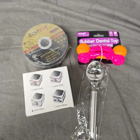 APPROXIMATELY 15 ASSORTED HOUSEHOLD PRODUCTS TO INCLUDE DOG DENTAL TOY, UTENSILS, STORAGE CONTAINER ETC