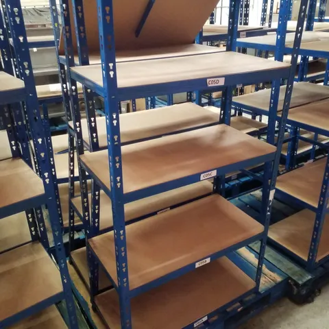 PALLET CONTAINING 2 5-TIER SHELVING UNITS 180×90×45CM - BLUE