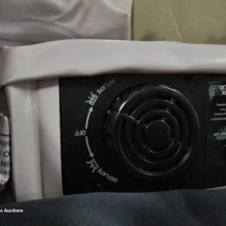 PALLET OF ASSORTED ITEMS TO INCLUDE, HALOGEN FRYER, INFLATABLEMATTRESS WITH BUILT IN PUMP, SEVERAL PLASTIC BOWLS, OFFICE CHAIR.