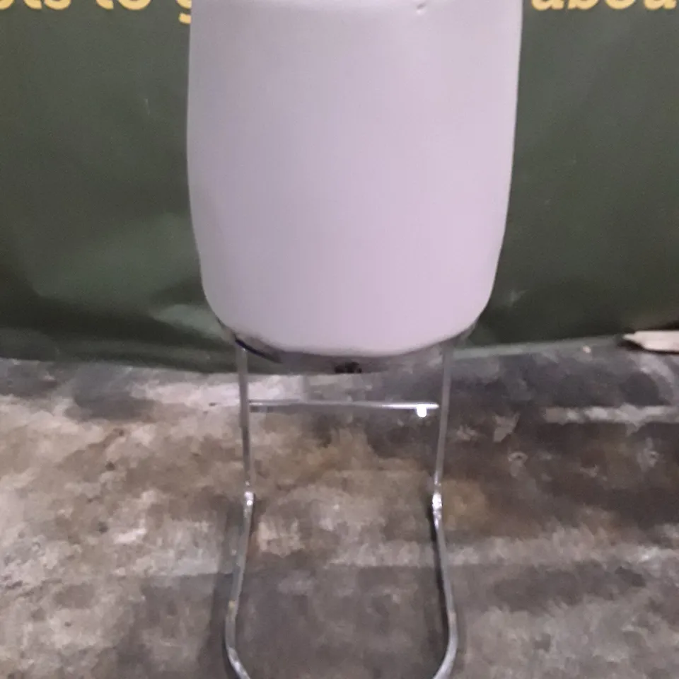 LIGHT GREY LEATHER DINING CHAIR