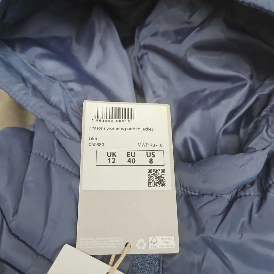 MOUNTAIN WAREHOUSE BLUE SEASONS WOMEN PADDED JACKET UK 12 WITH TAGS
