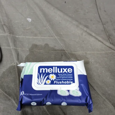 BOX OF APPROXIMATELY 24 MELLUXE MOIST TOILET TISSUES – FLUSHABLE, 40 PCS PER BAG,