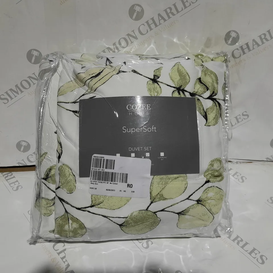 SUPERSOFT BY COZEE HOME EUCALYPTUS PRINTED DUVET SET KING SIZE