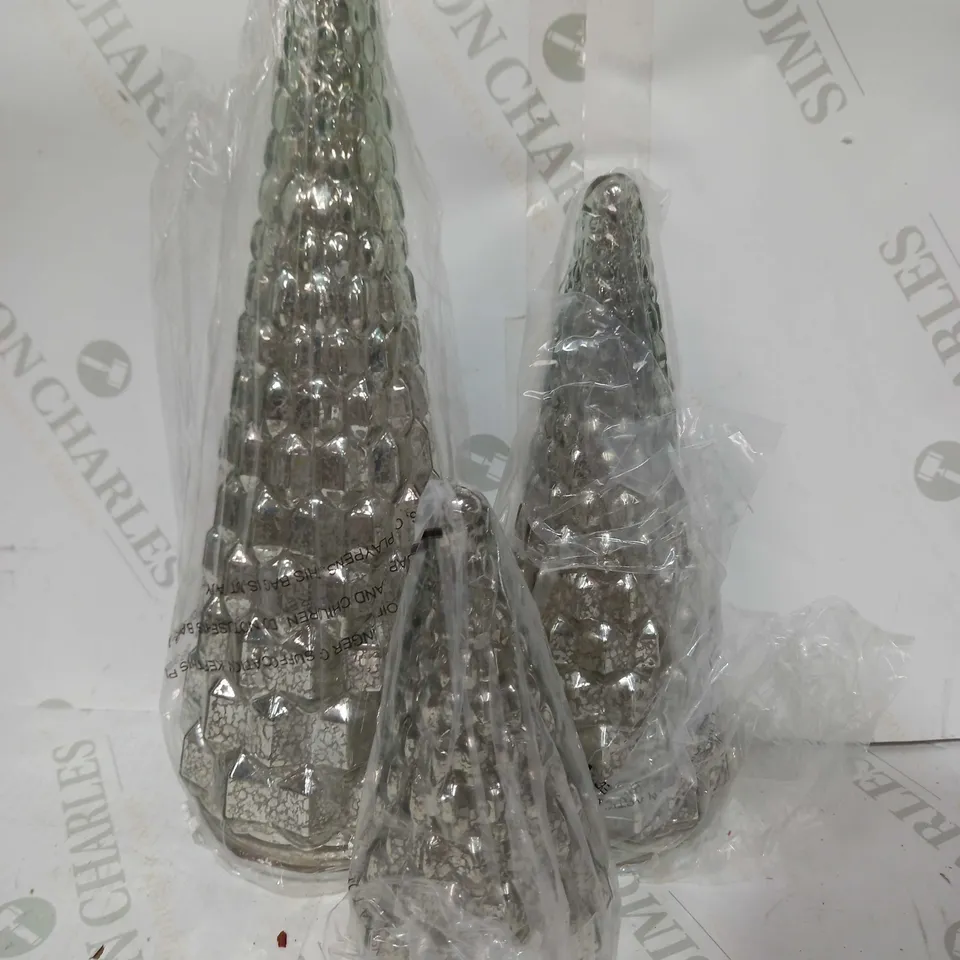 ALISON CORK SET OF MERCURY GLASS TREES