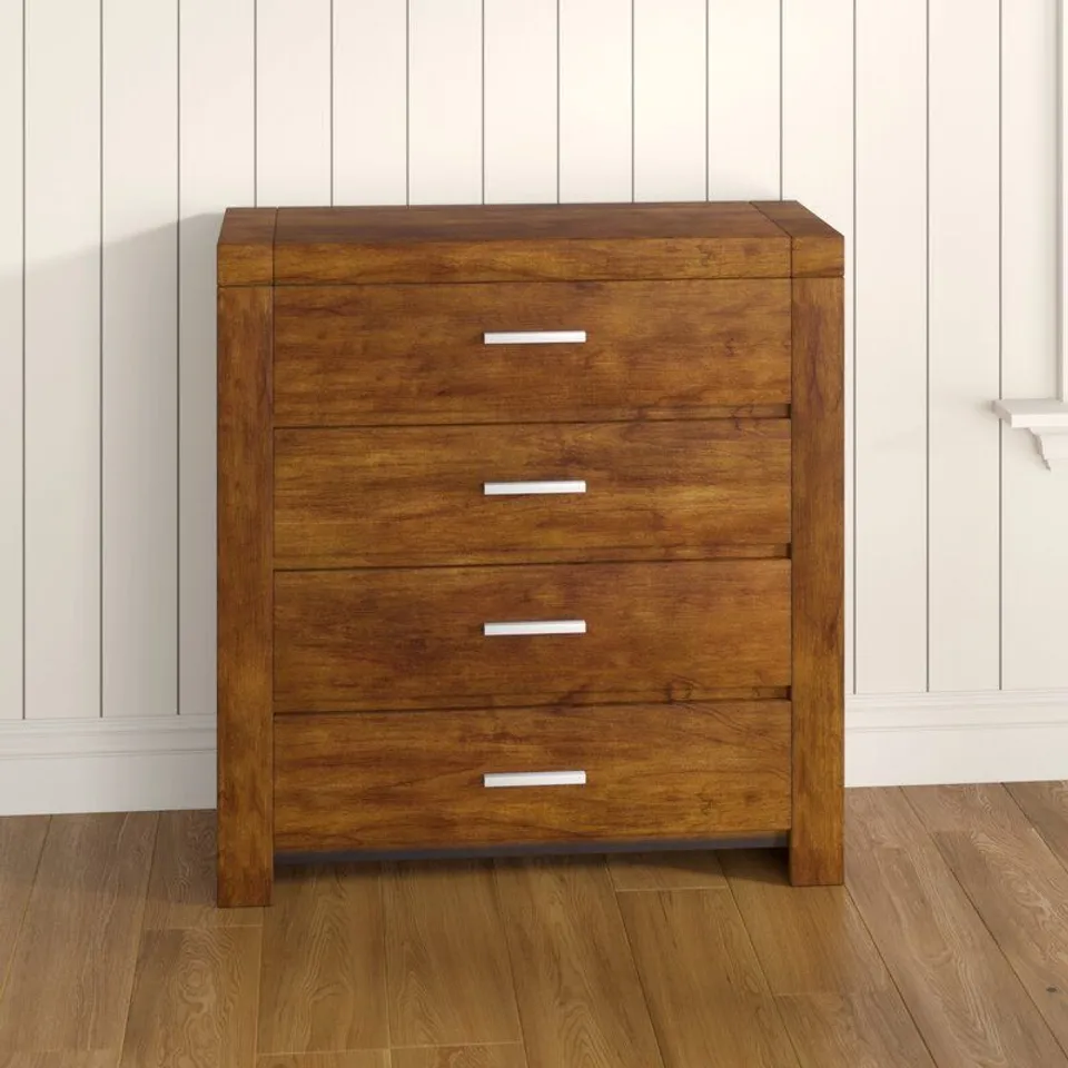 ARTZT 4 DRAWER CHEST OF DRAWERS - BROWN