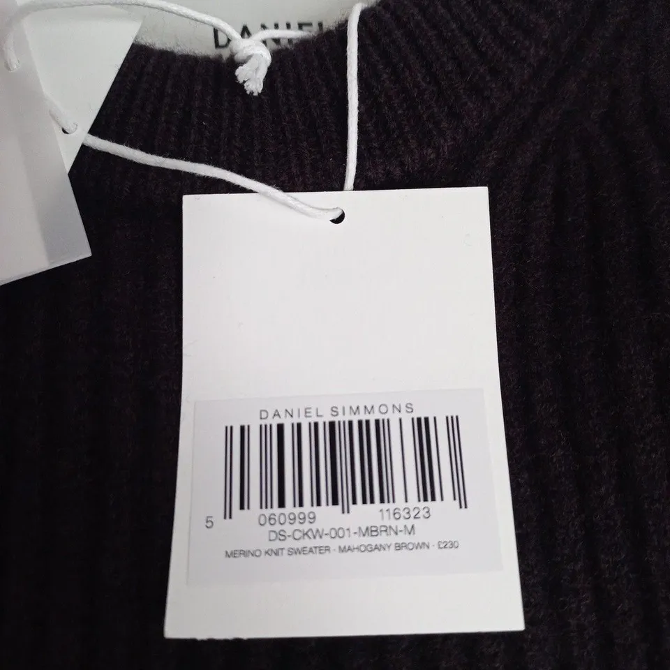 DANIEL SIMMONS MERINO KNIT SWEATER – MAHOGANY BROWN