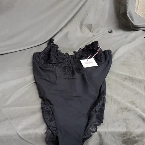 PANACHE ALLURE BODY BLACK LACE BODYSUIT, UK 34H
