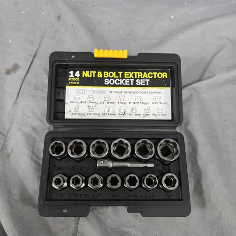 14-PIECE NUT & BOLT EXTRACTOR SOCKET SET IN CASE
