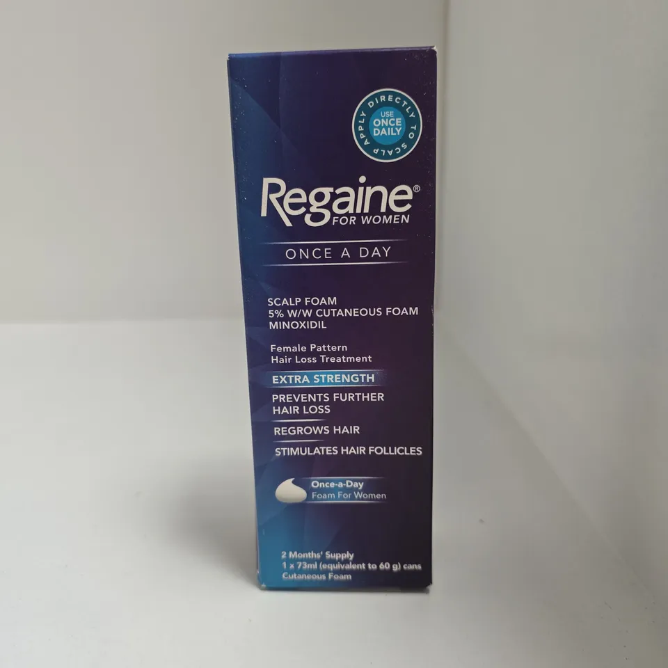 BOXED AND SEALED REGAINE FOR WOMEN ONCE A DAY SCALP FOAM – EXTRA STRENGTH (73ML)