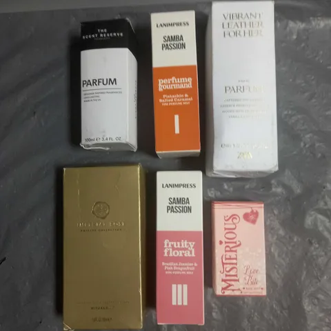 BOX OF APPROX 6 ASSORTED BOXED FRAGRANCES TO INCLUDE - PLOUISE MYSTERIOUS BODY MIST - LANIMPRESS PERFUME GOURMAND - RITUALS IMPERIAL ROSE - ETC