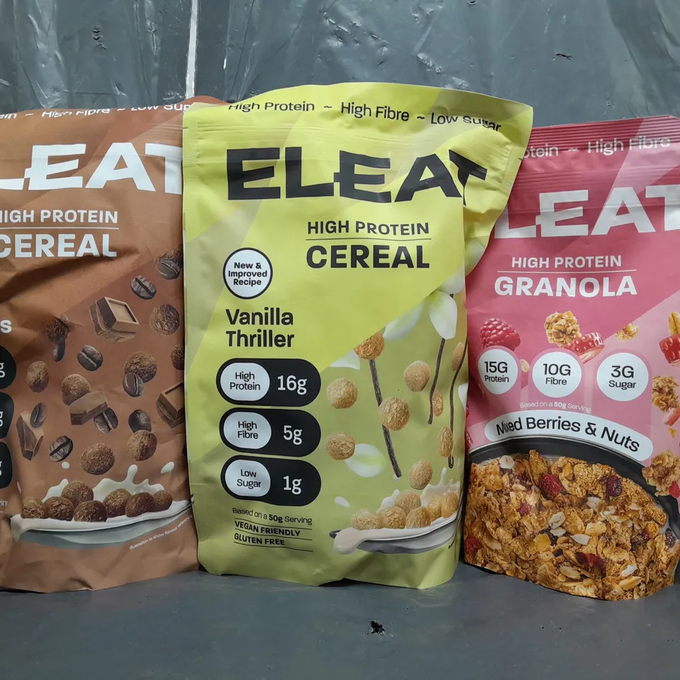 APPROXIMATELY 8 ASSORTED BAGS OF ELEAT CEREAL AND GRANOLA IN VARIOUS FLAVOURS