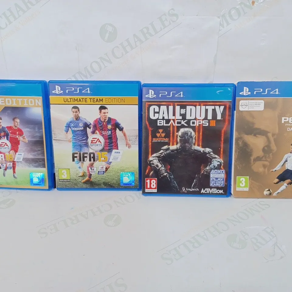 LOT TO CONTAIN A PLAYSTATION 4, INCLUDES CONSOLE, 8 X PS4 GAMES, 2 X CONTROLLERS & CONSOLE WIRES