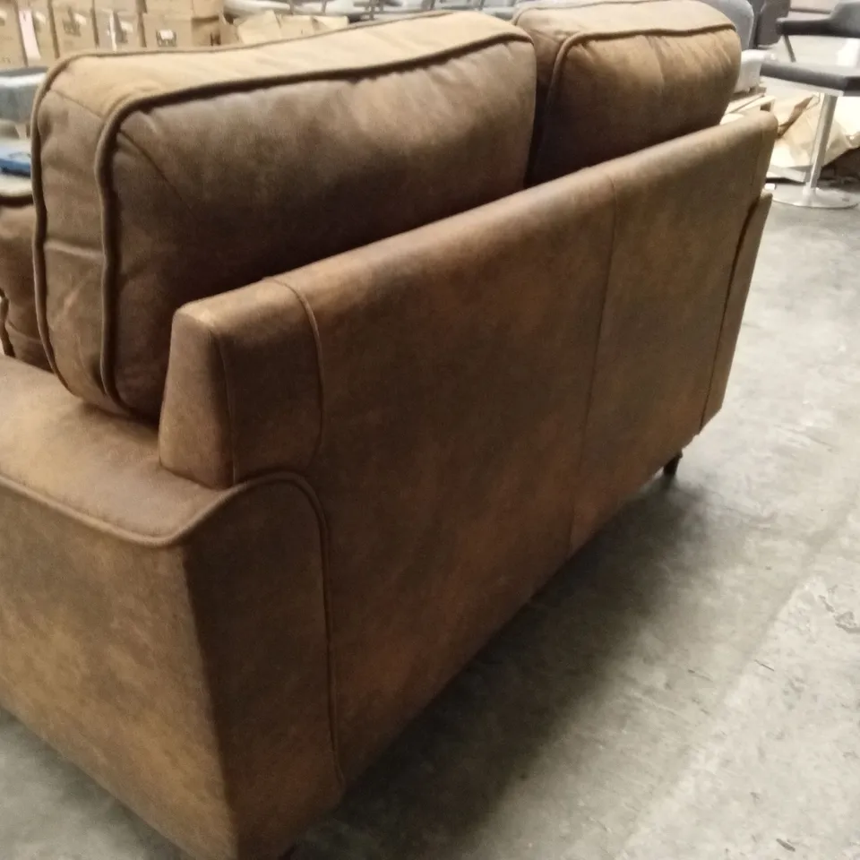 ROSALIND WHEELER CRYSTIL 2 SEATER UPHOLSTERED COMPACT SOFA - BROWN RRP £999