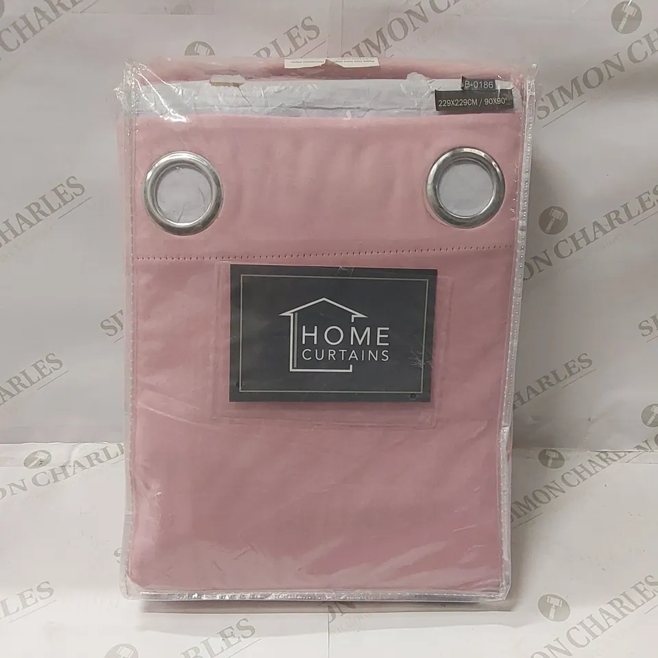 BAGGED CHACRA POLYESTER ROOM DARKENING CURTAIN PAIR - 229 x 229cm
