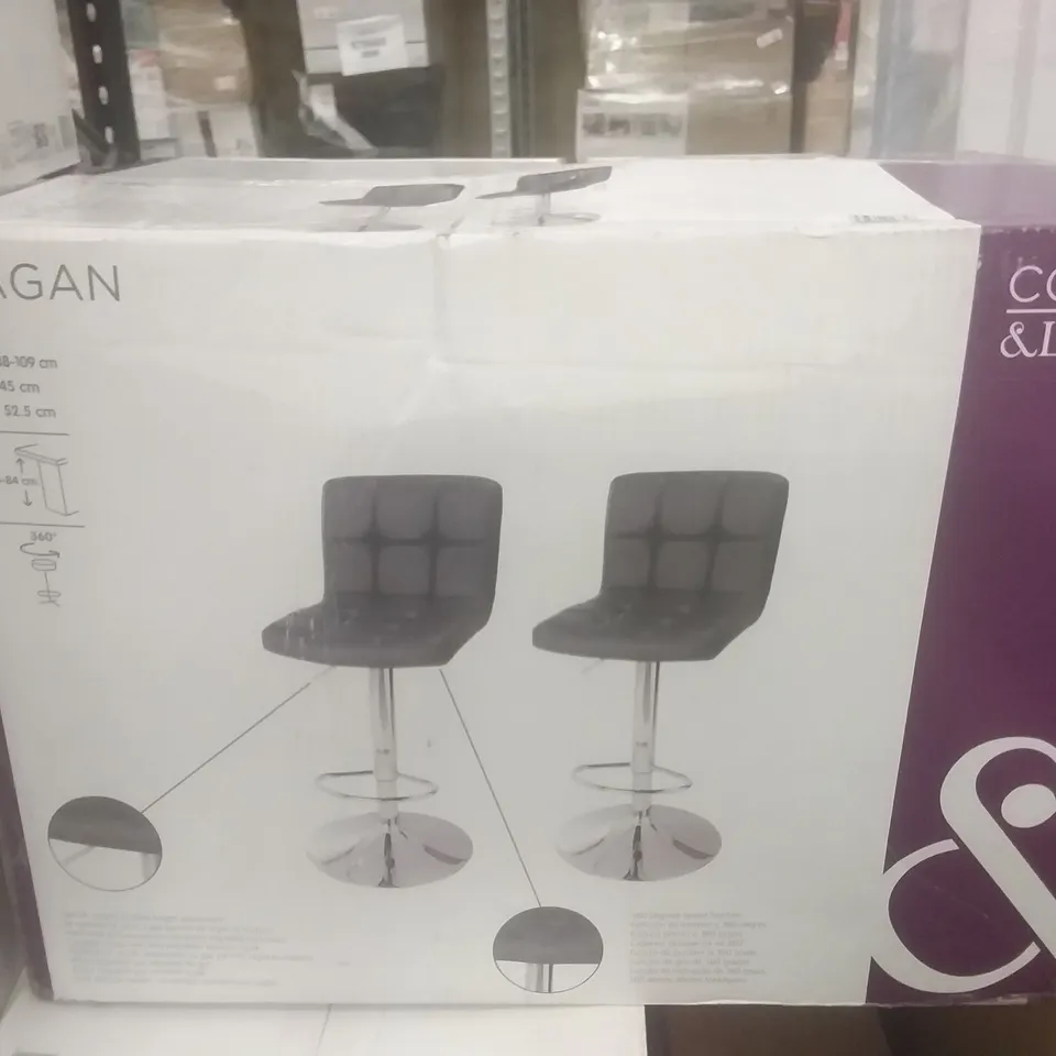 BOXED COOKE & LEWIS LAGAN GAS LIFT BAR STOOL
