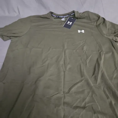 UNDER ARMOUR OLIVE GREEN SHORT-SLEEVE T-SHIRT - SIZE XL